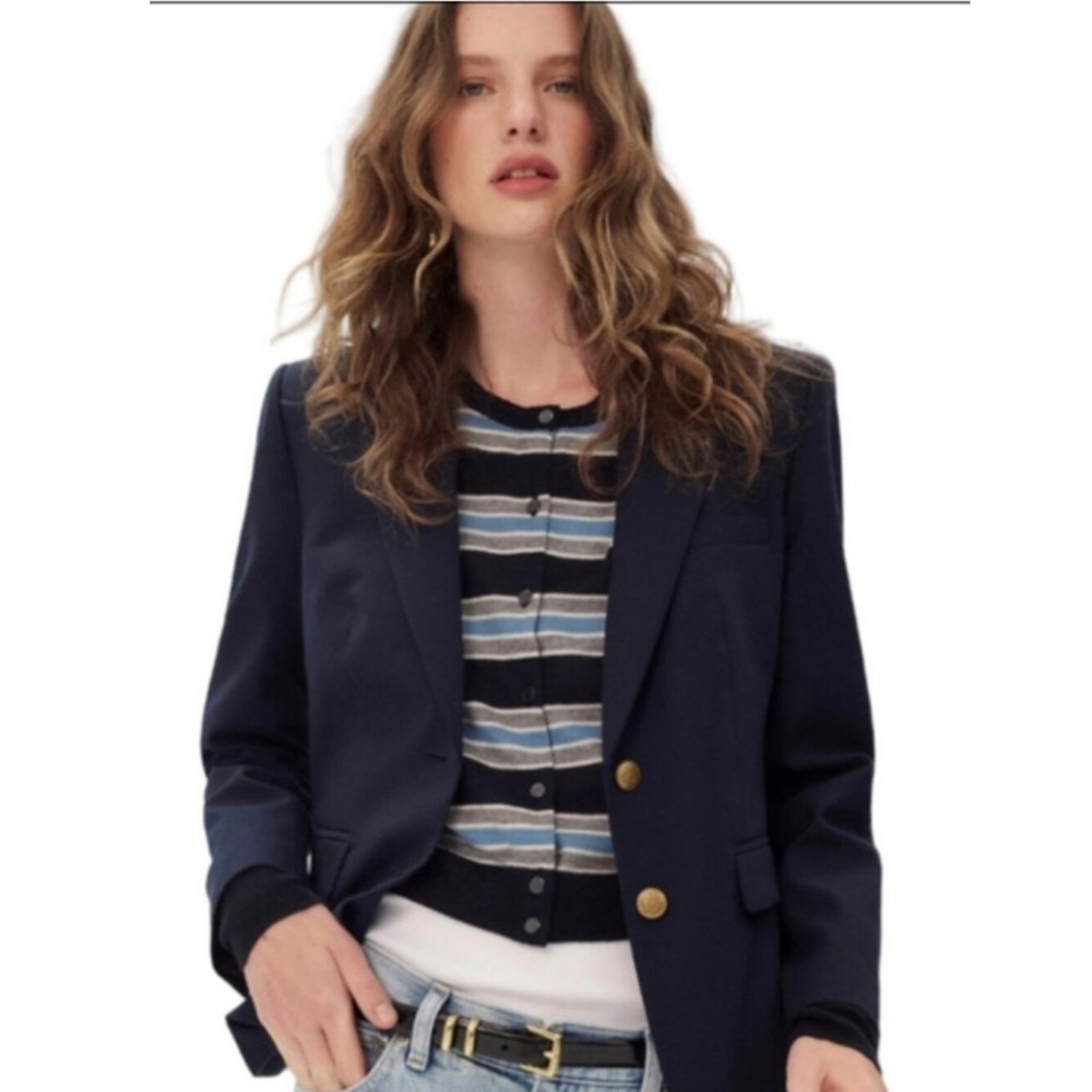 J.Crew Womens École blazer in Italian studio wool blend Gold Crest Button Size 8